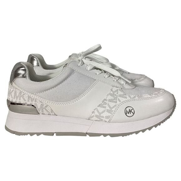 Michael Kors Andi Trainer in Bright White Faux Leather - Picture 1 of 7